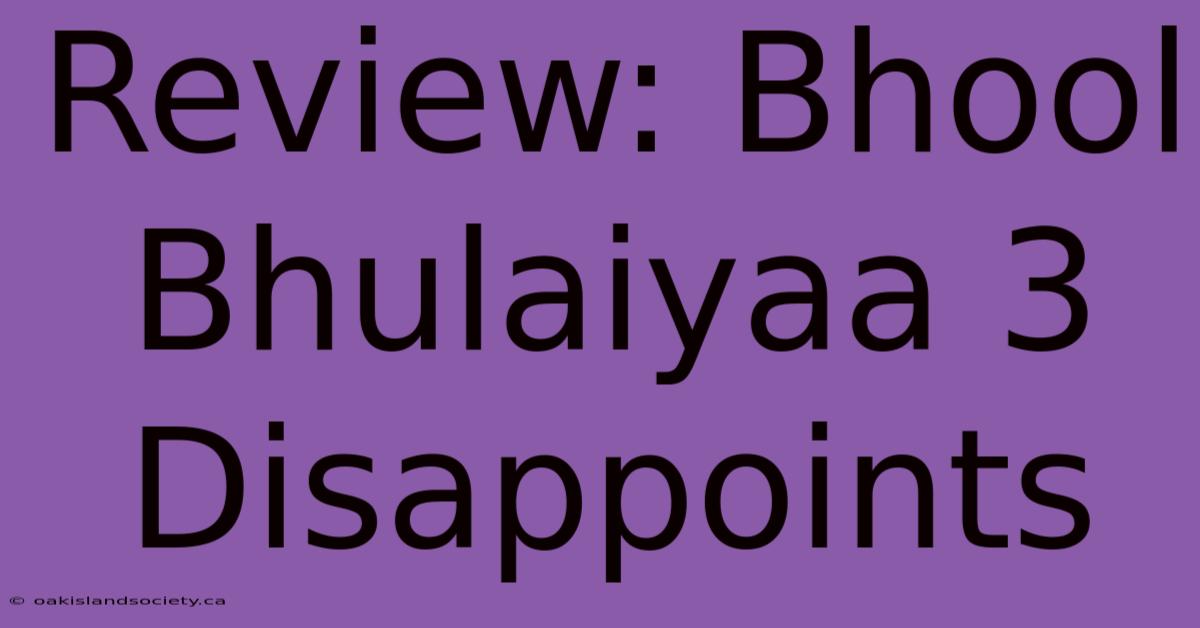 Review: Bhool Bhulaiyaa 3 Disappoints 