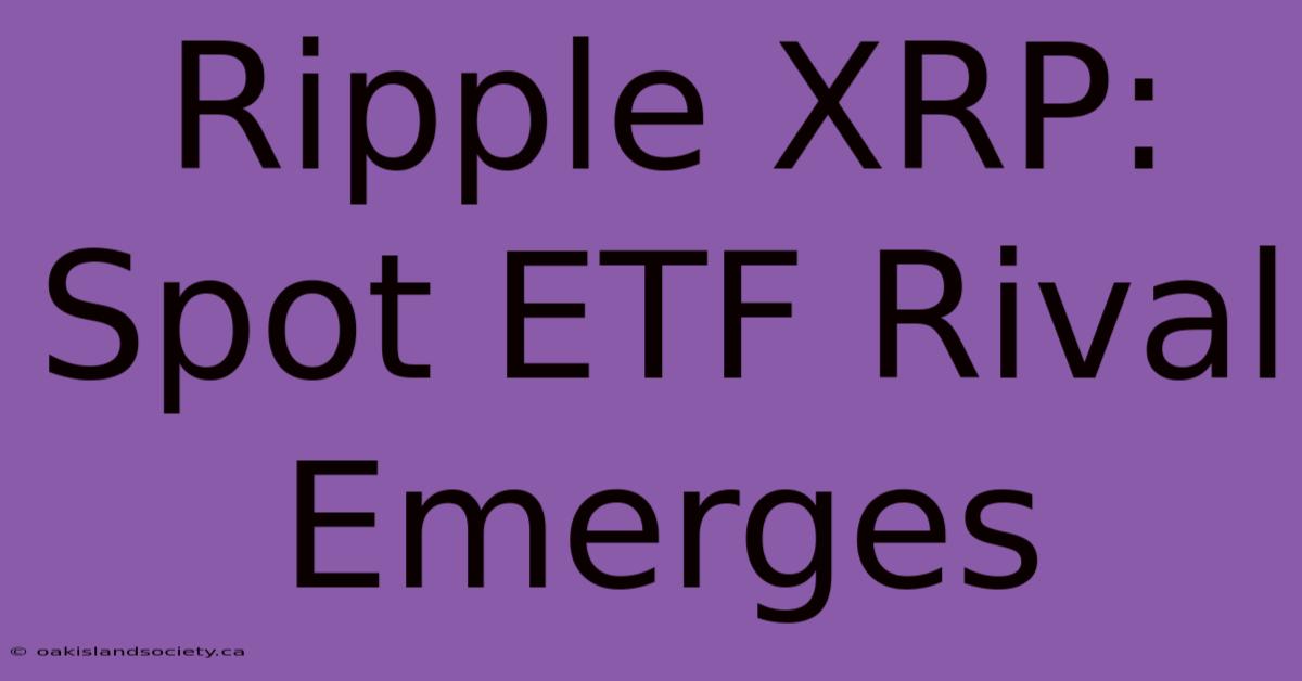 Ripple XRP: Spot ETF Rival Emerges