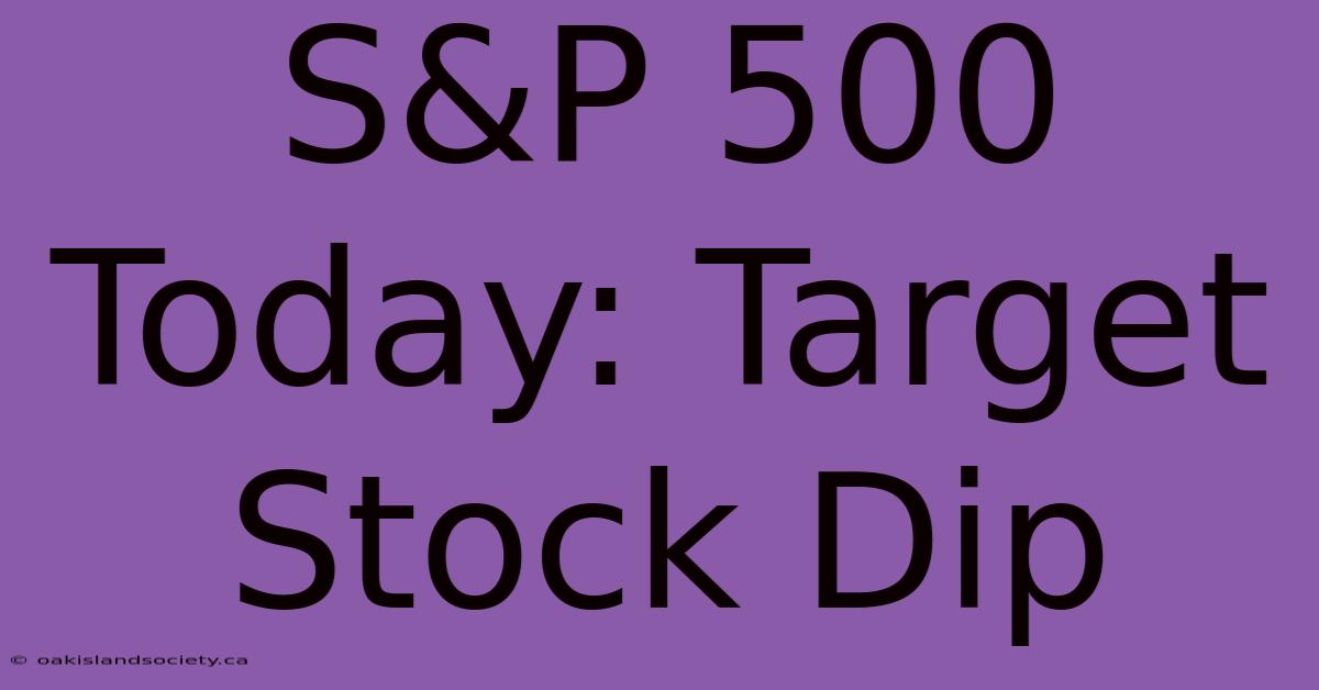 S&P 500 Today: Target Stock Dip