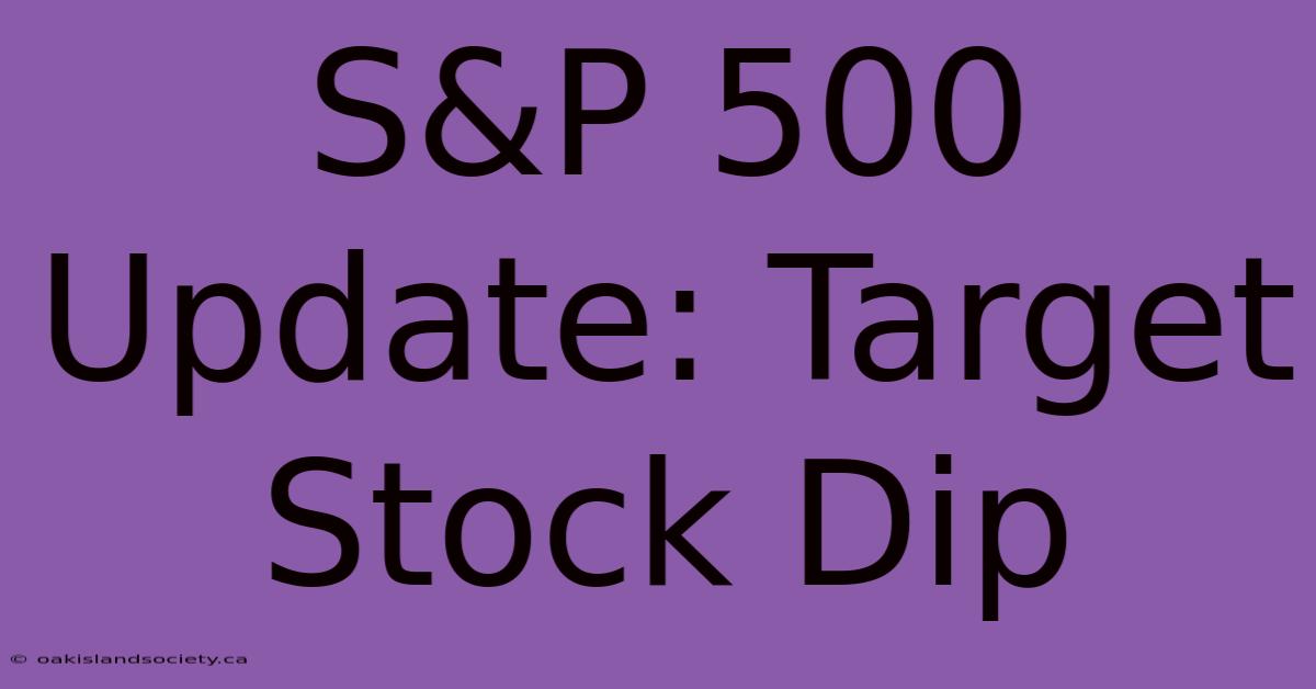 S&P 500 Update: Target Stock Dip