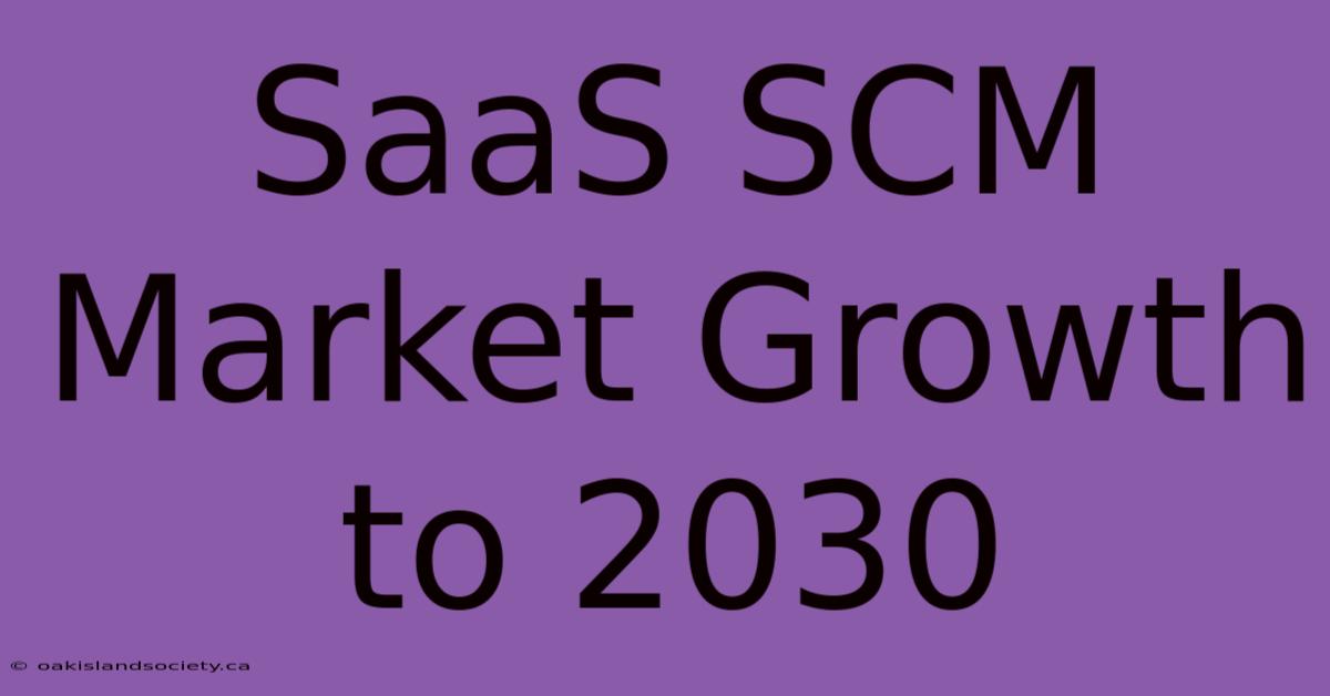 SaaS SCM Market Growth To 2030