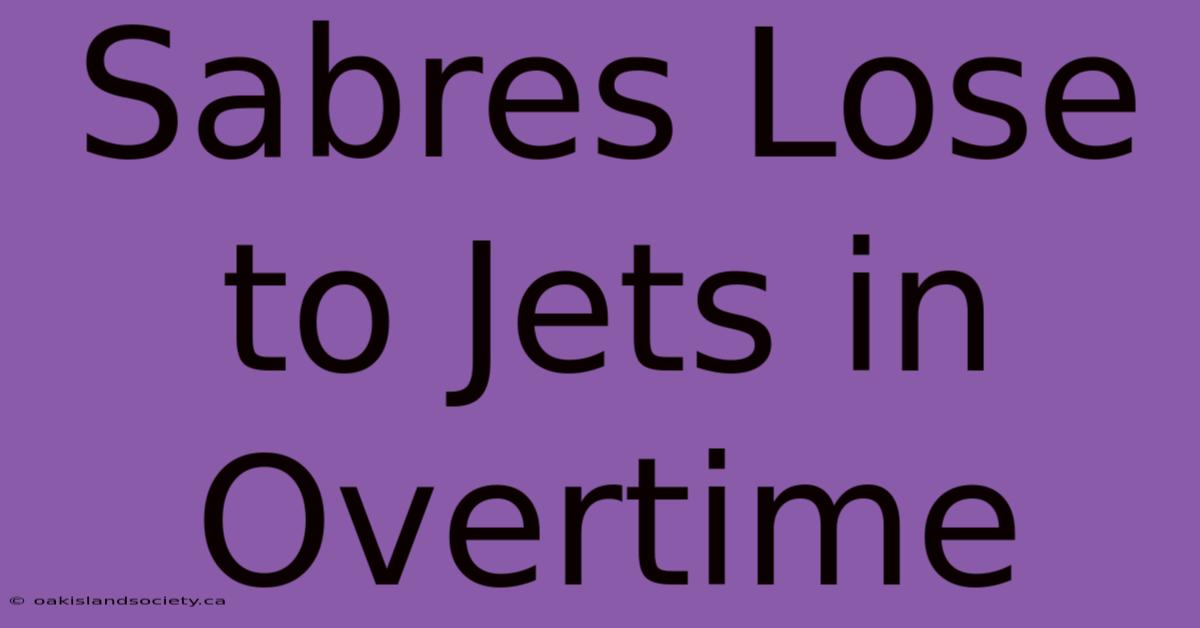 Sabres Lose To Jets In Overtime