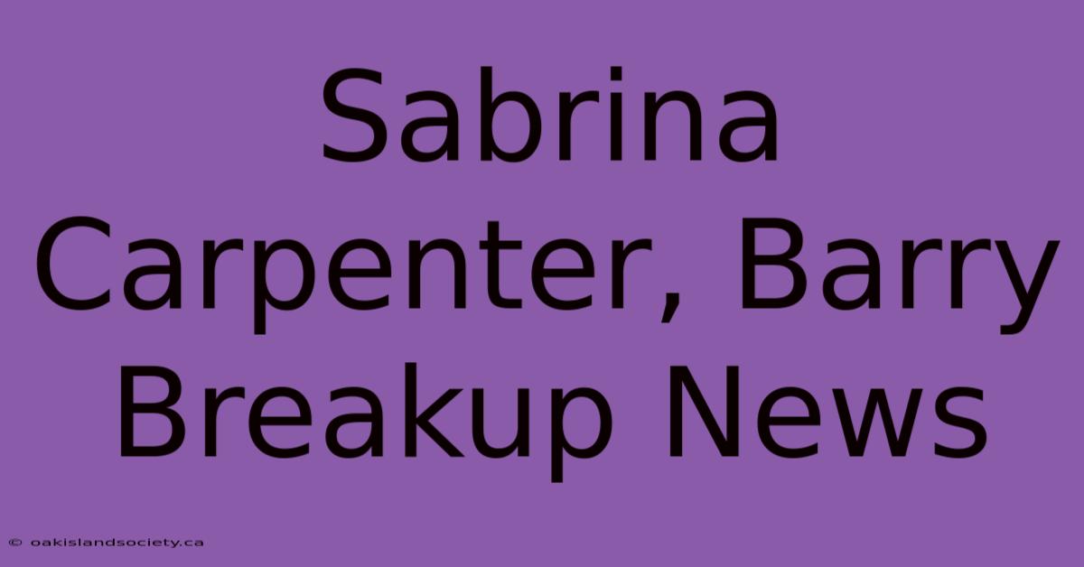 Sabrina Carpenter, Barry Breakup News