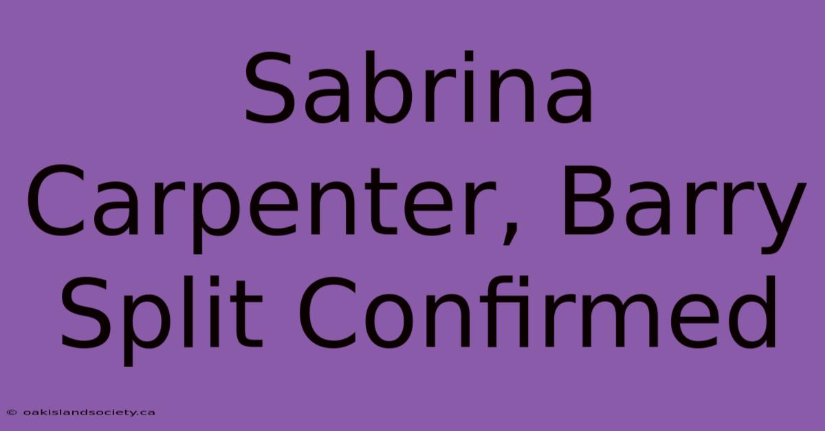 Sabrina Carpenter, Barry Split Confirmed