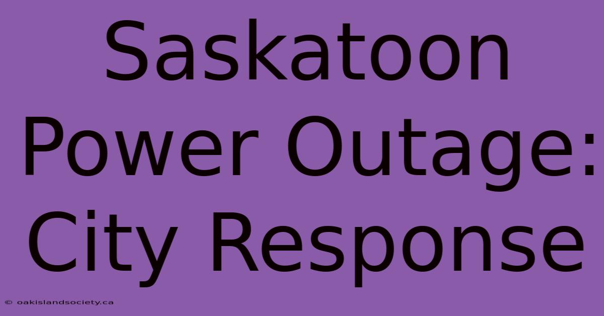 Saskatoon Power Outage: City Response