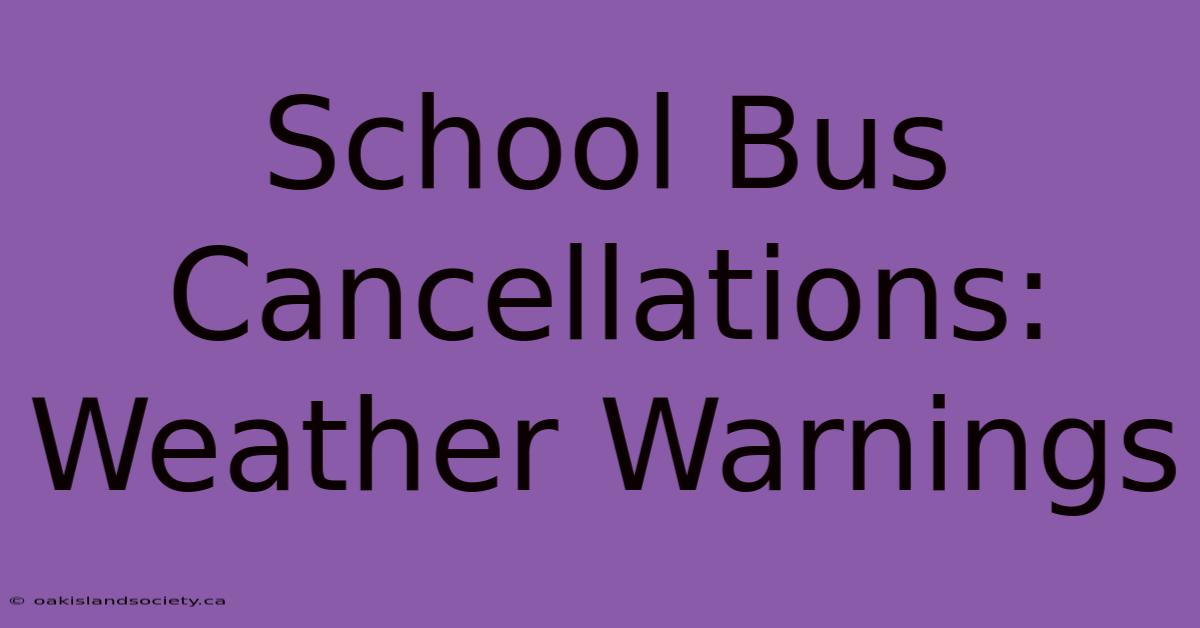 School Bus Cancellations: Weather Warnings