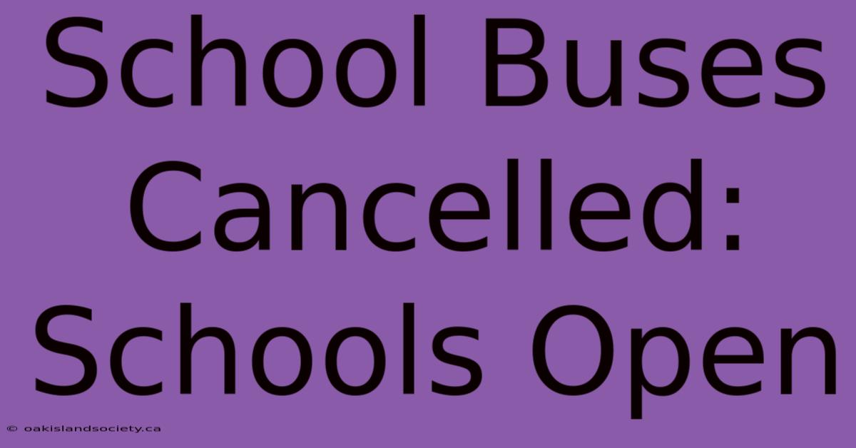 School Buses Cancelled: Schools Open