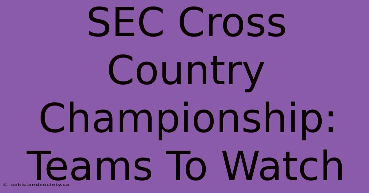 SEC Cross Country Championship:  Teams To Watch 