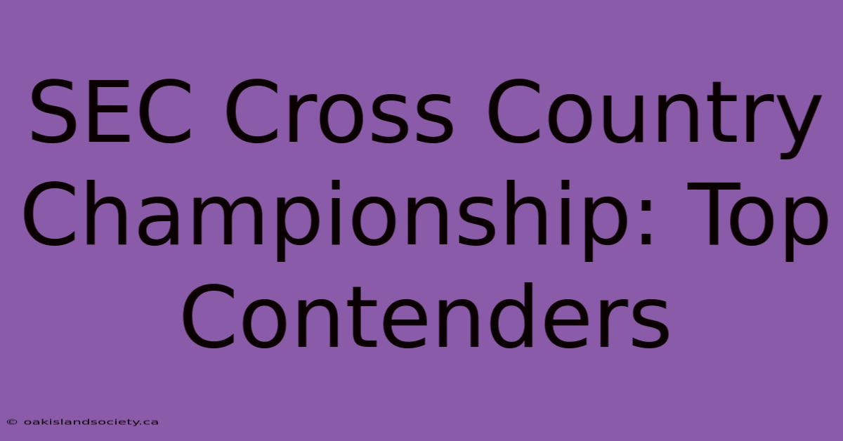 SEC Cross Country Championship: Top Contenders