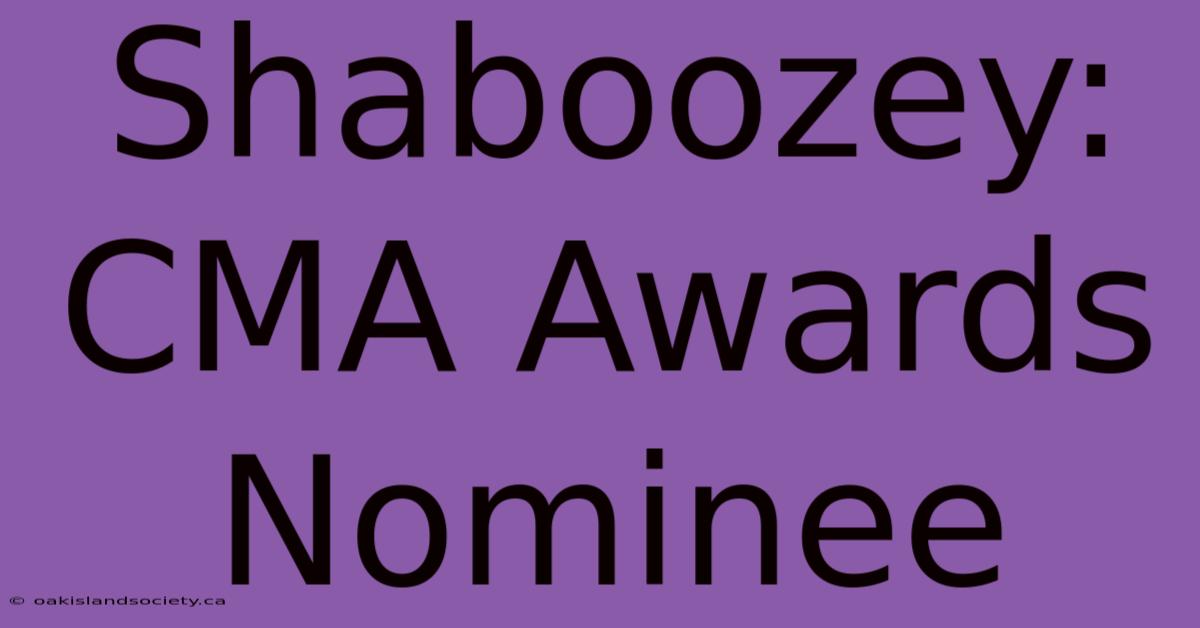 Shaboozey: CMA Awards Nominee