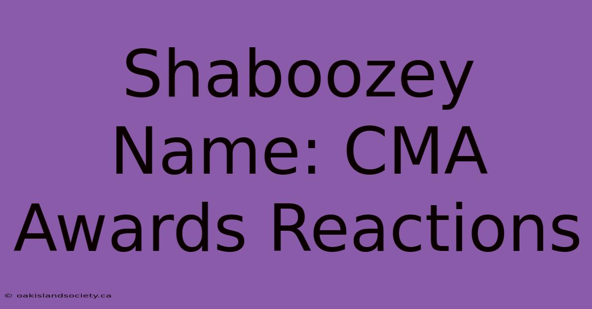 Shaboozey Name: CMA Awards Reactions