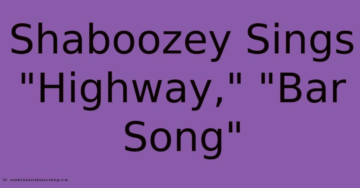 Shaboozey Sings 