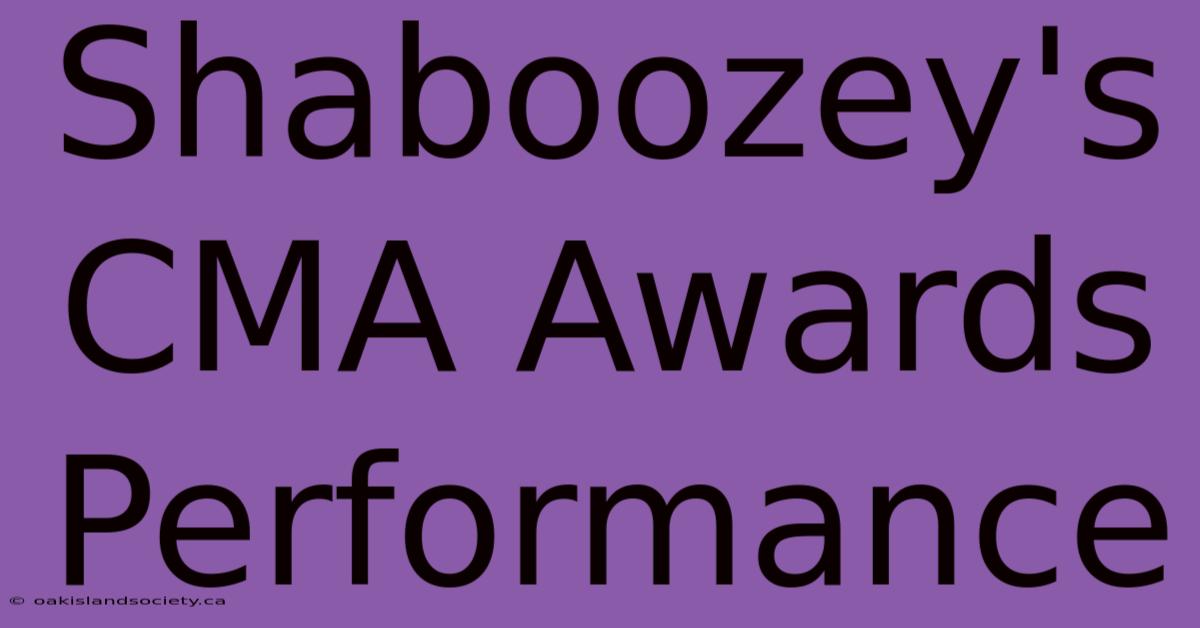 Shaboozey's CMA Awards Performance