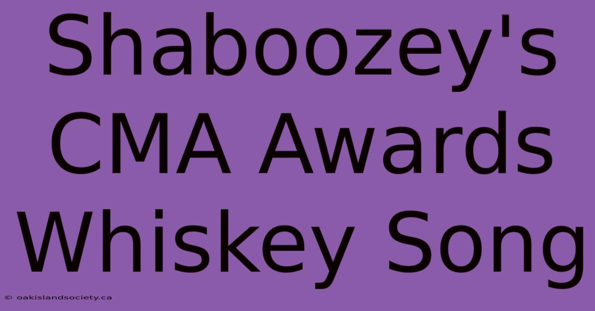 Shaboozey's CMA Awards Whiskey Song