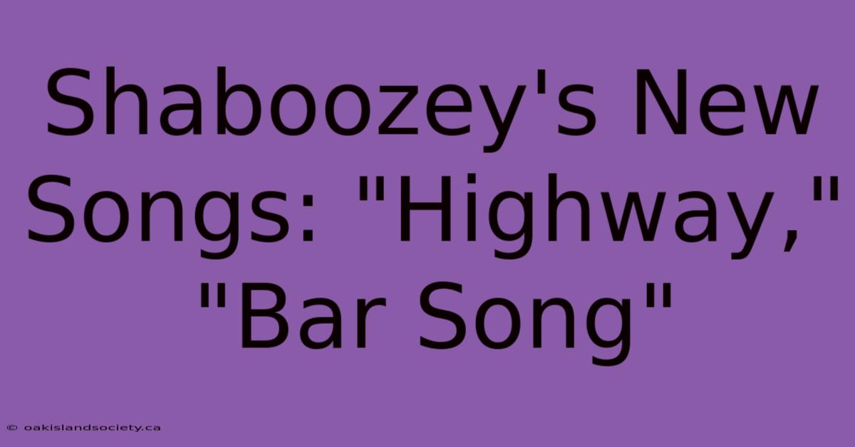 Shaboozey's New Songs: 