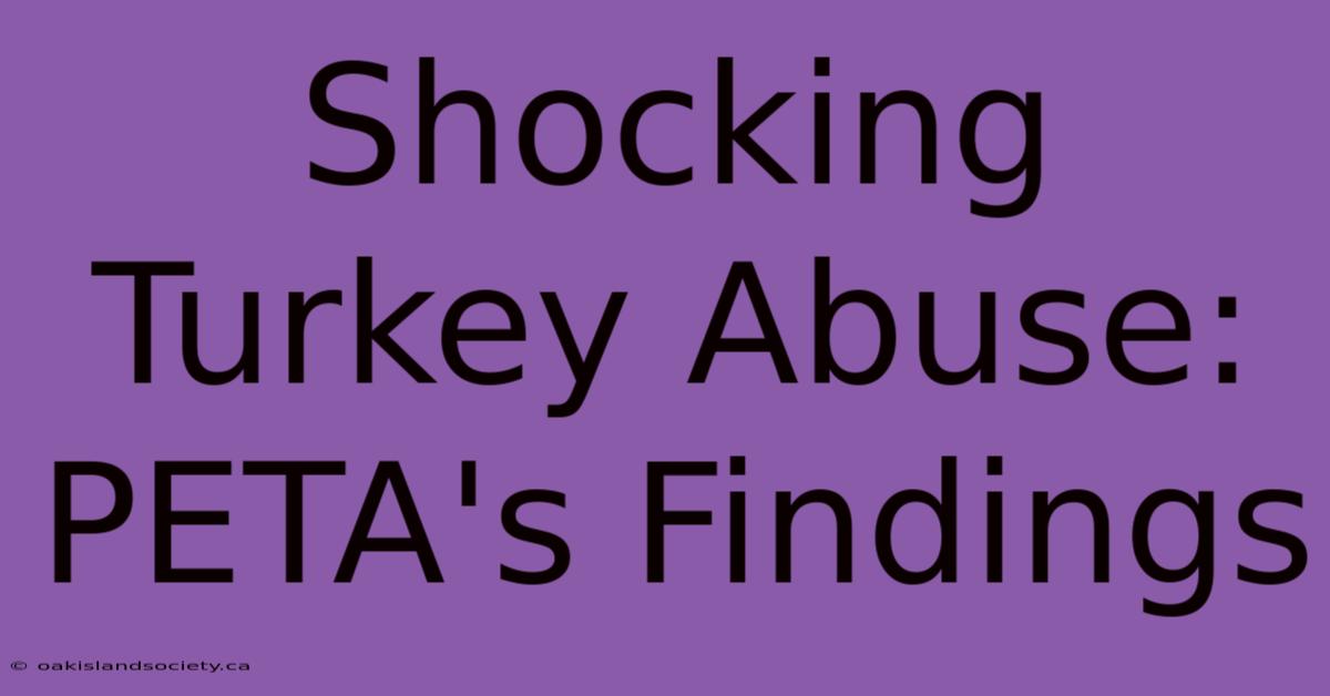 Shocking Turkey Abuse: PETA's Findings