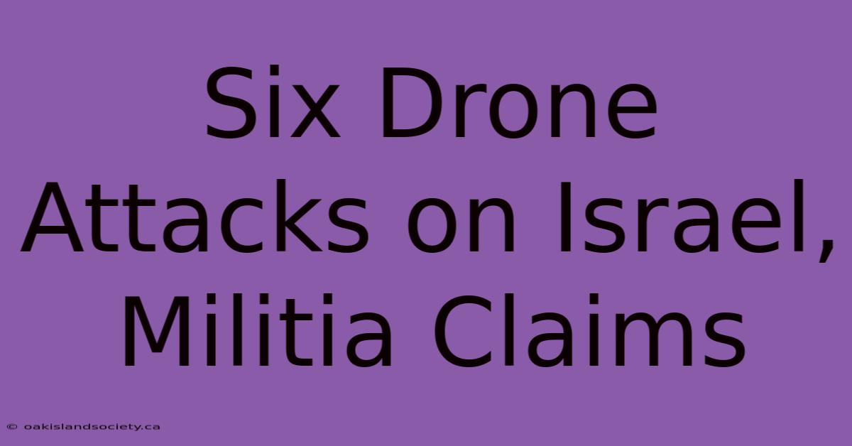 Six Drone Attacks On Israel, Militia Claims