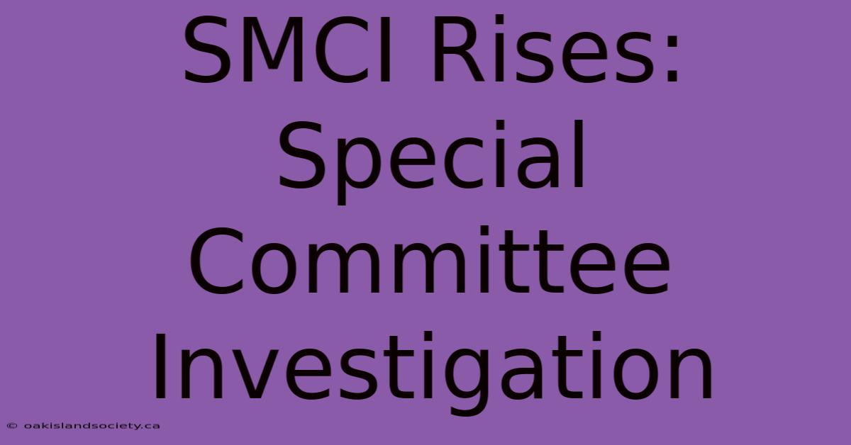 SMCI Rises: Special Committee Investigation