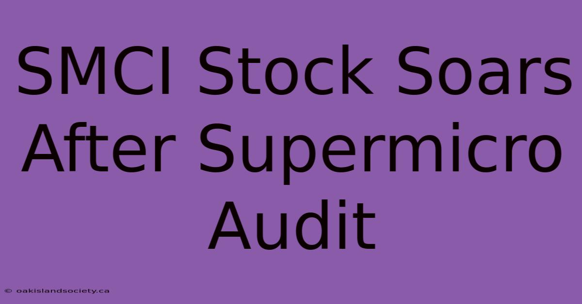 SMCI Stock Soars After Supermicro Audit