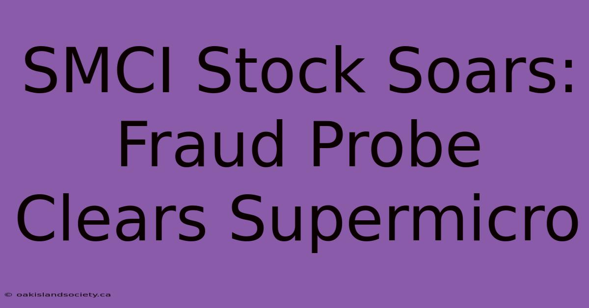 SMCI Stock Soars: Fraud Probe Clears Supermicro