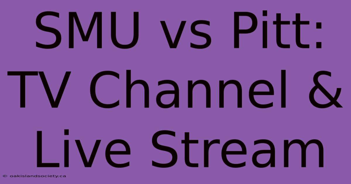 SMU Vs Pitt: TV Channel & Live Stream