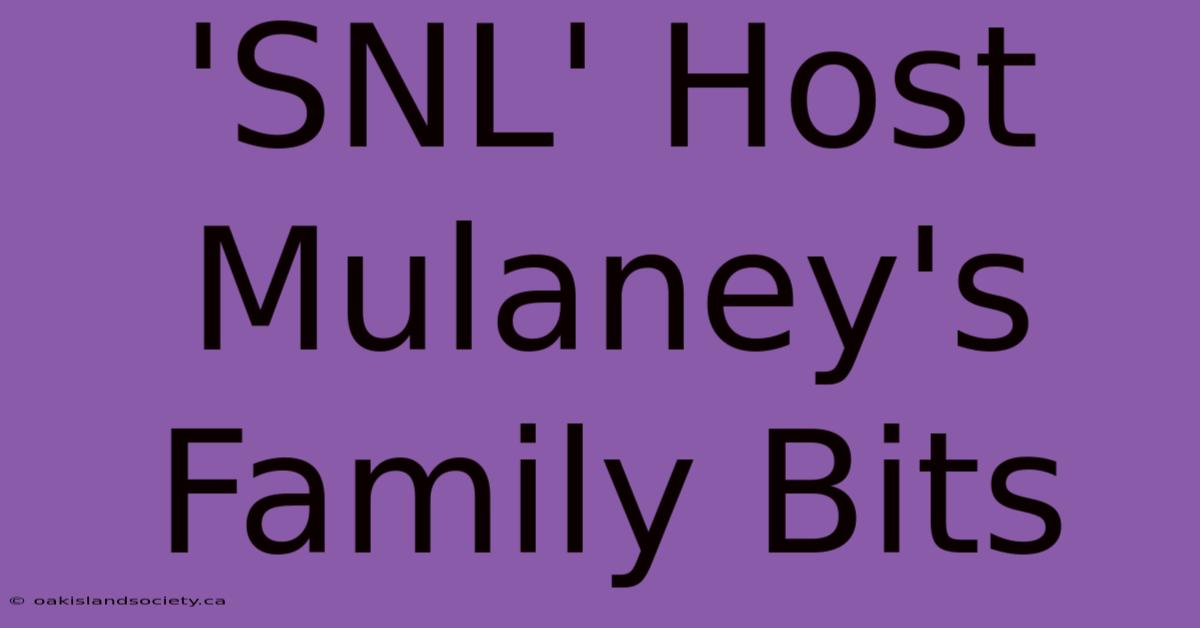 'SNL' Host Mulaney's Family Bits 