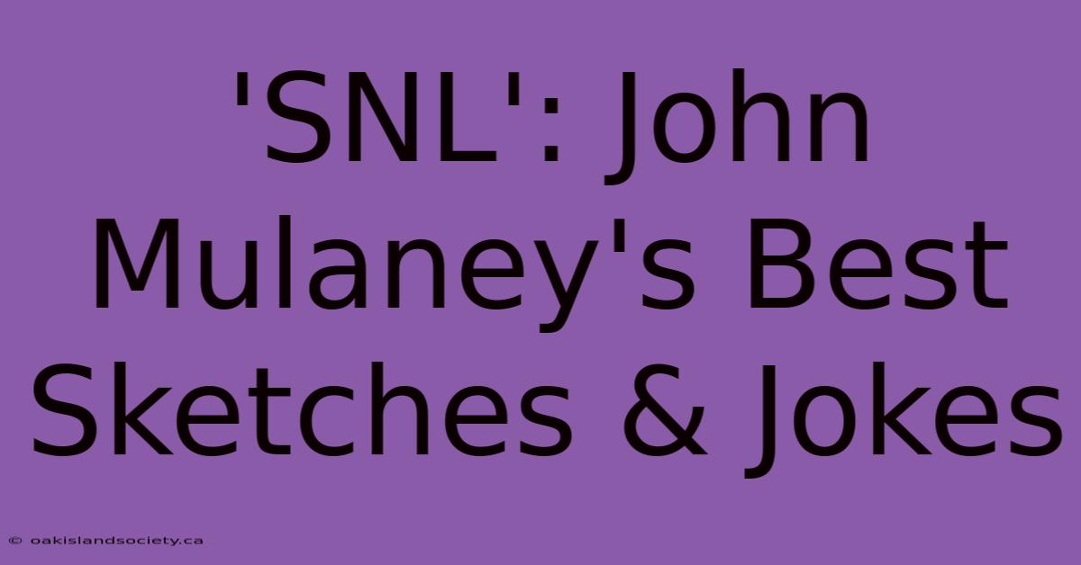 'SNL': John Mulaney's Best Sketches & Jokes