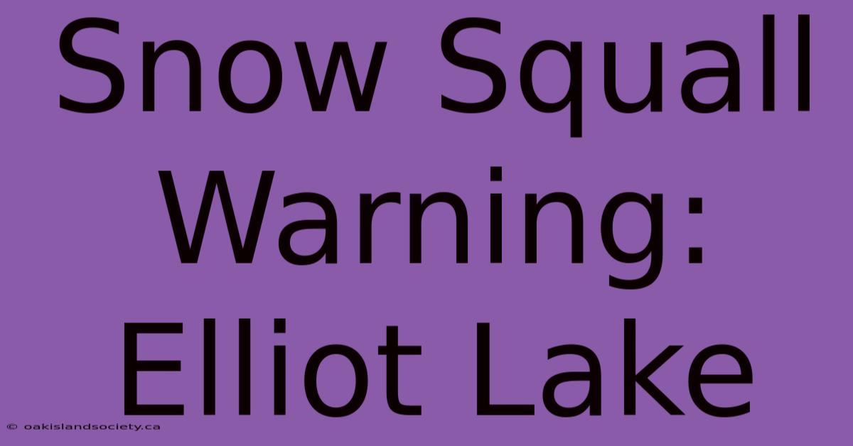 Snow Squall Warning: Elliot Lake