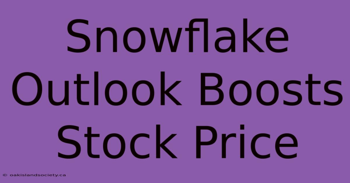 Snowflake Outlook Boosts Stock Price