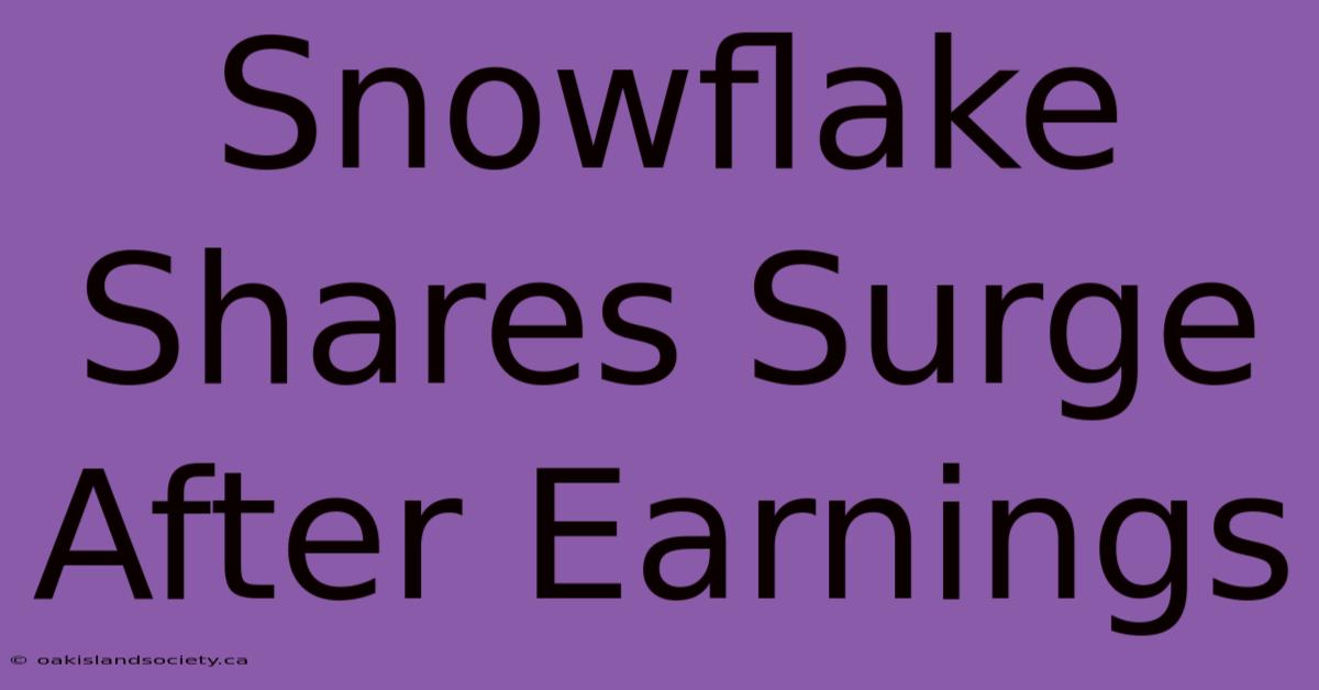 Snowflake Shares Surge After Earnings