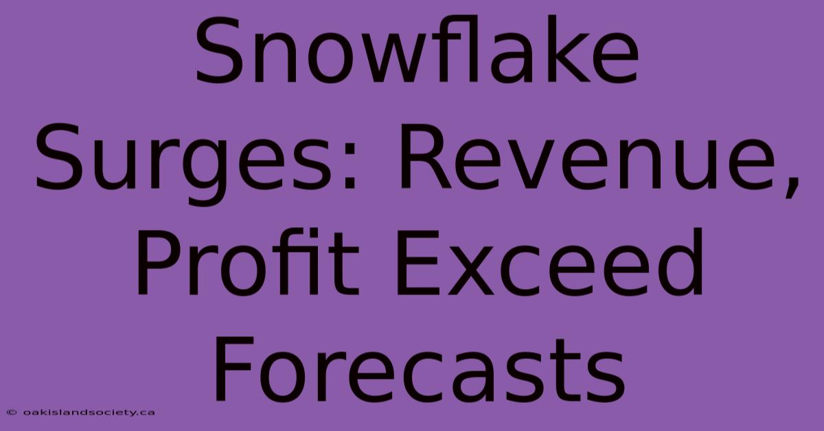 Snowflake Surges: Revenue, Profit Exceed Forecasts