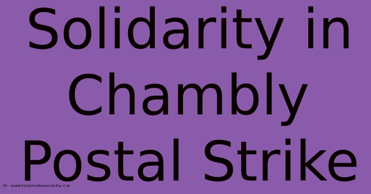 Solidarity In Chambly Postal Strike