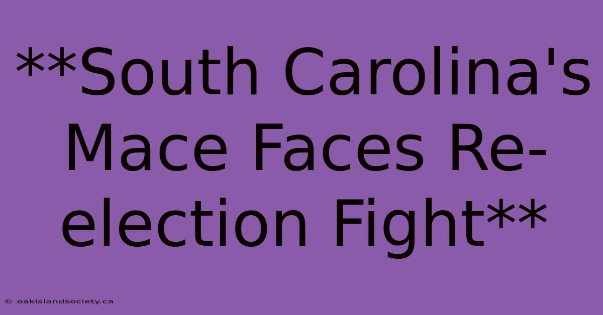 **South Carolina's Mace Faces Re-election Fight** 