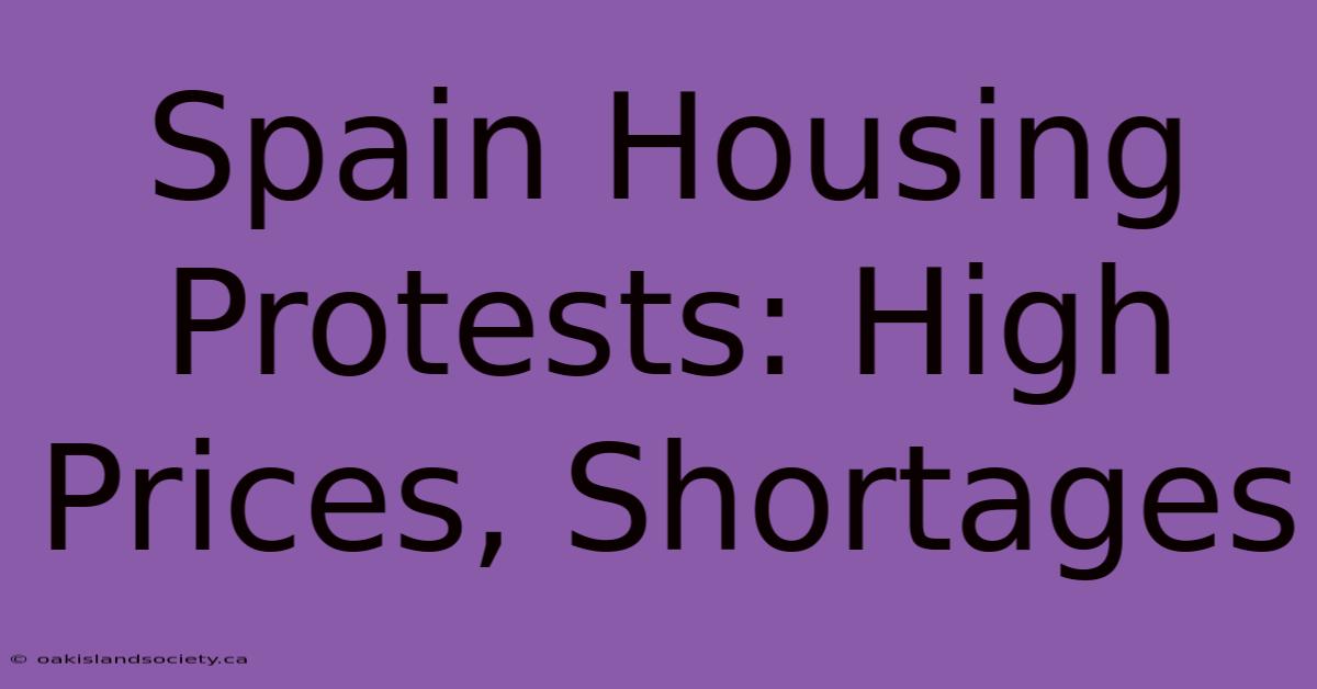 Spain Housing Protests: High Prices, Shortages