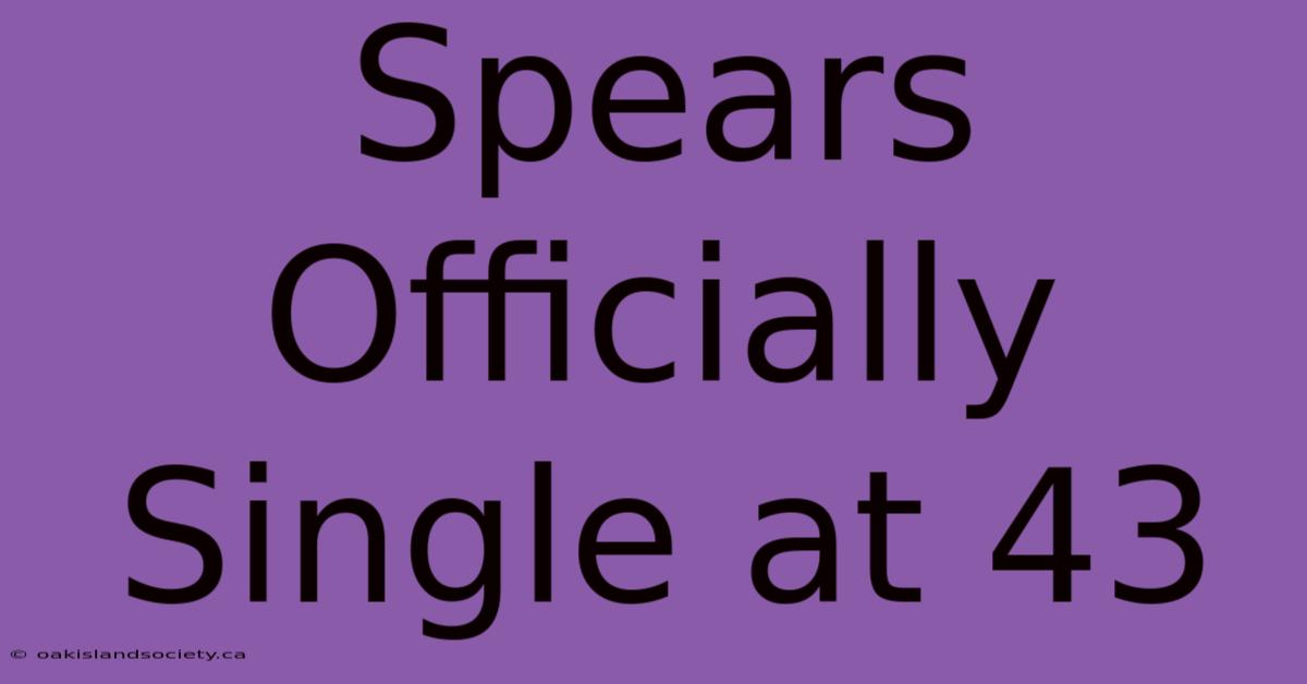 Spears Officially Single At 43