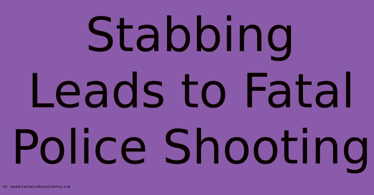 Stabbing Leads To Fatal Police Shooting