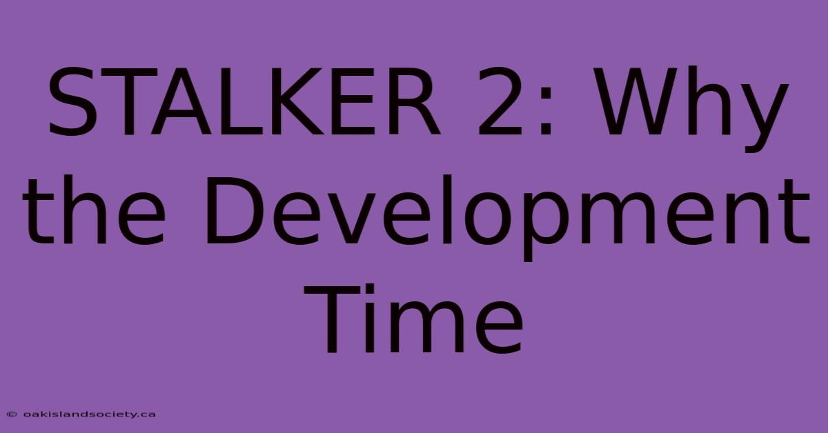 STALKER 2: Why The Development Time