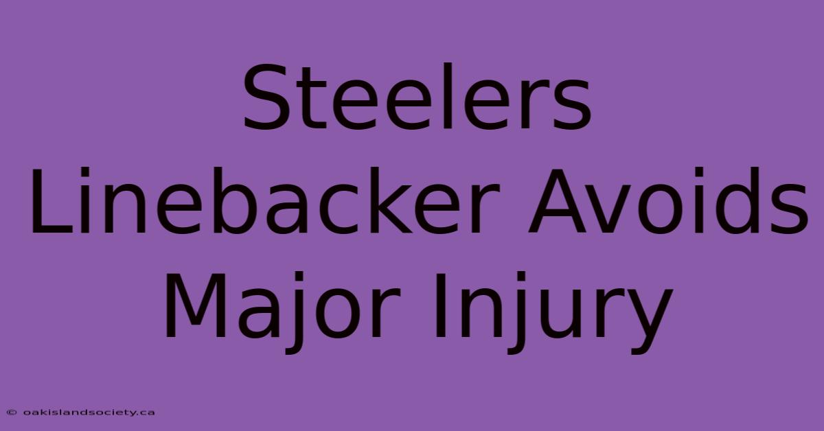 Steelers Linebacker Avoids Major Injury