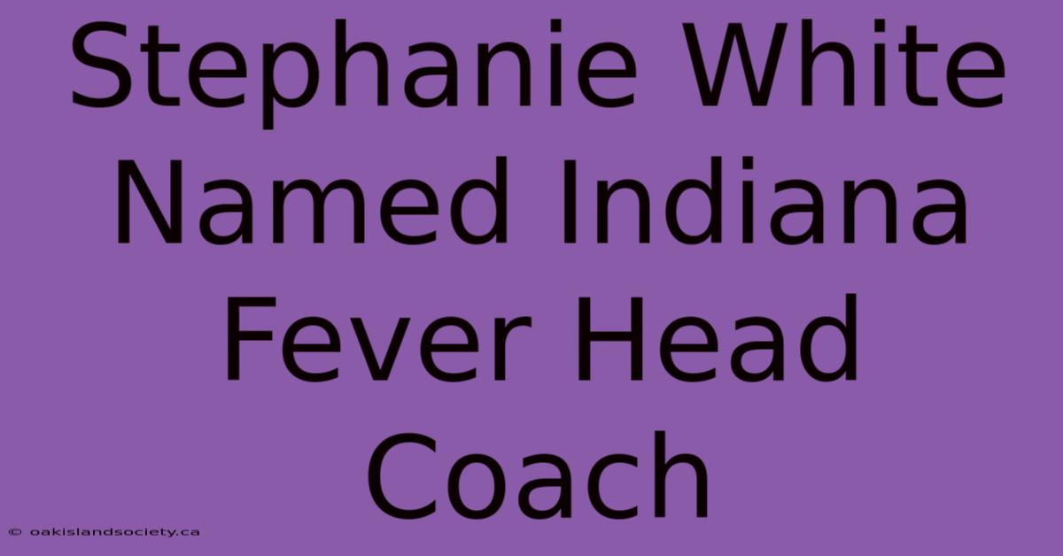 Stephanie White Named Indiana Fever Head Coach