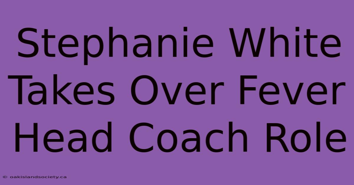 Stephanie White Takes Over Fever Head Coach Role