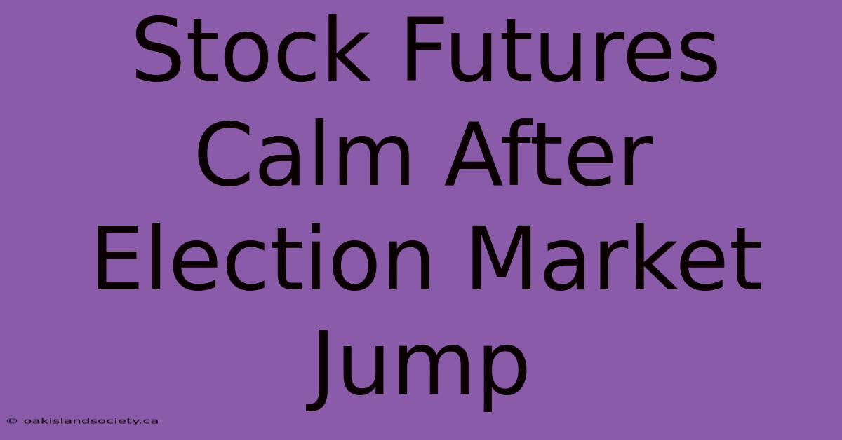 Stock Futures Calm After Election Market Jump 