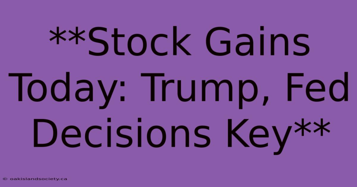 **Stock Gains Today: Trump, Fed Decisions Key** 