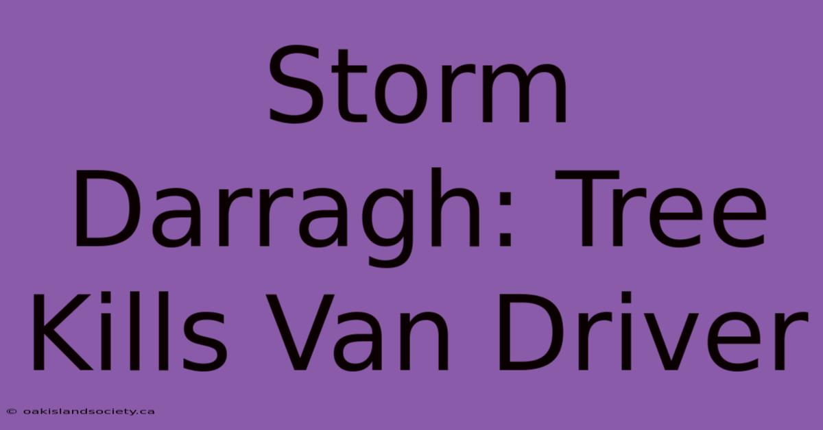 Storm Darragh: Tree Kills Van Driver