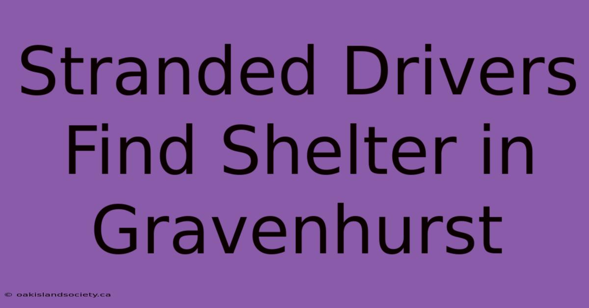 Stranded Drivers Find Shelter In Gravenhurst