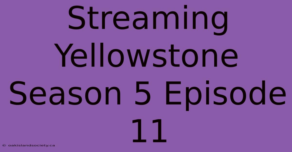 Streaming Yellowstone Season 5 Episode 11