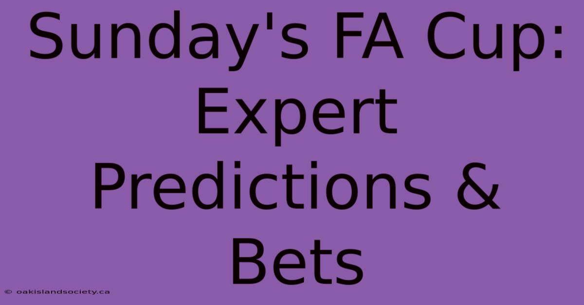 Sunday's FA Cup: Expert Predictions & Bets