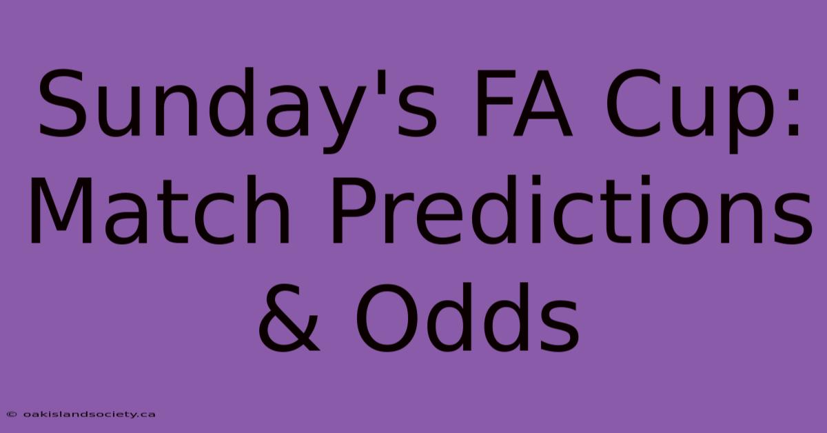 Sunday's FA Cup: Match Predictions & Odds