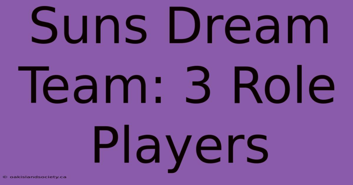 Suns Dream Team: 3 Role Players