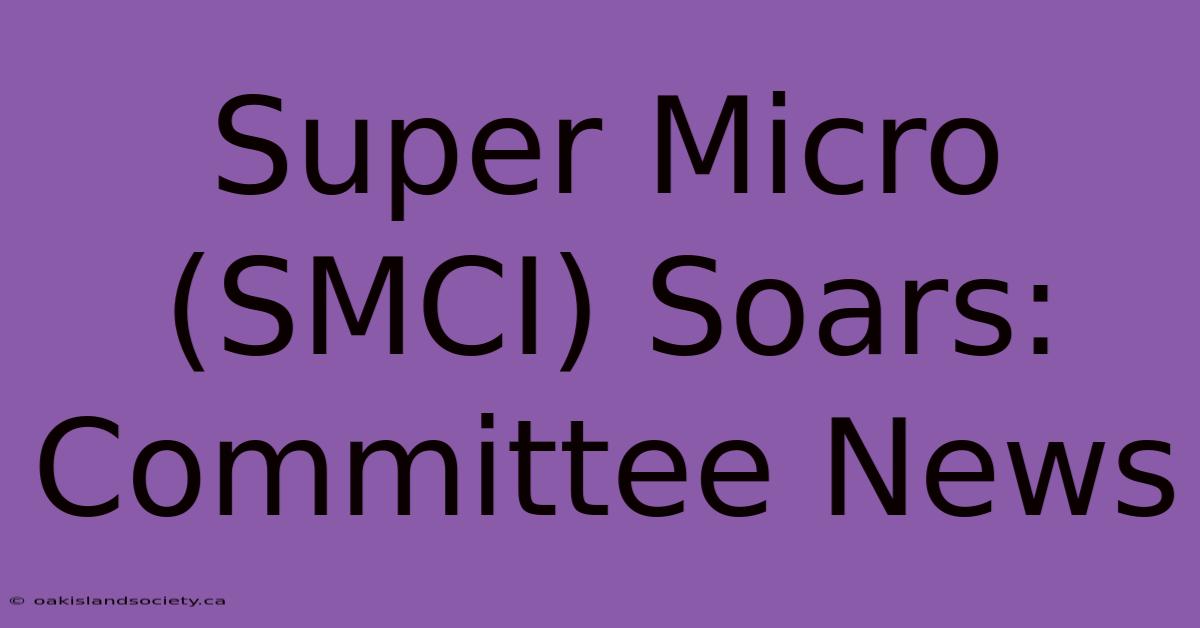 Super Micro (SMCI) Soars: Committee News