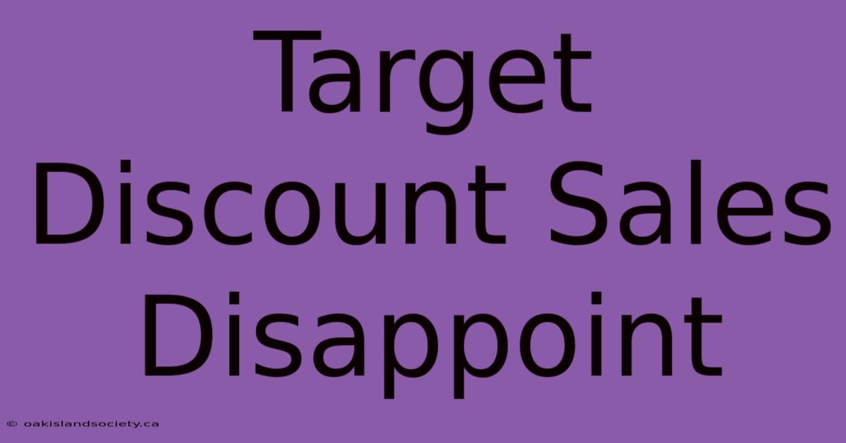 Target Discount Sales Disappoint